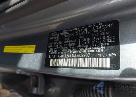 2021 Hyundai Kona Se z USA, uszkodzony, nr VIN KM8K12AA1MU609987